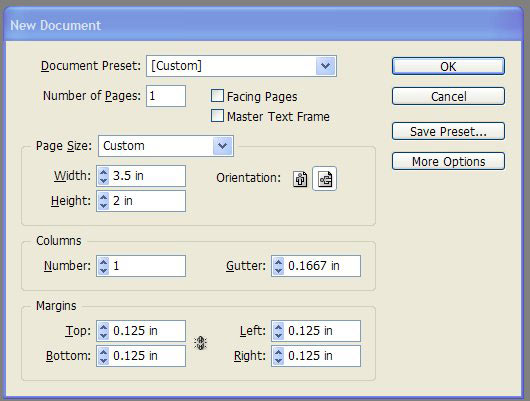 Page Setup Example